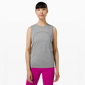 Lululemon Swiftly Breathe Muscle Tank Top
Slate / White, size 6